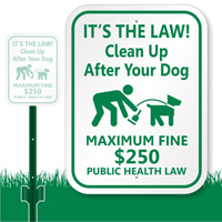 Clean Up After Your Dog With Graphic Sign 
