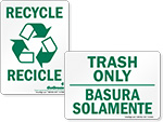 Bilingual Recycle Signs