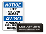 Bilingual Door Closed Signs