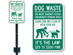 Clean Up Dog Poop Fine Signs