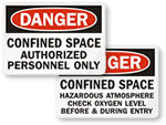 Confined Space Warning Signs