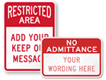 Custom Authorized Personnel Only Signs