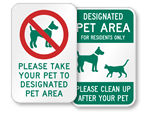 Designated Pet Area Signs