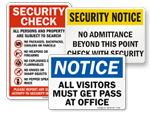 Security Entrance Signs