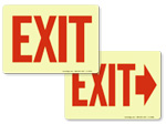Glow in the Dark Exit Signs