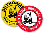 Certified Forklift Operators Hard Hat Stickers