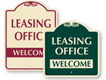 Designer Leasing Office Signs