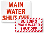 Water Shut off Label