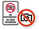 No Cameras Allowed Signs