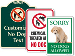 No Dog Lawn Signs