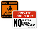 No Hunting Trespassing Signs
