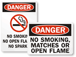 No Open Flames Labels
