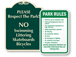 Park Rules Signs