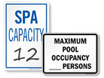 Pool & Spa Capacity Signs