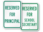 School Reserved Parking Signs   by Title