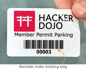 Barcode parking permit decals