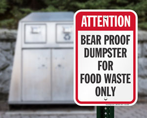 Bear Proof Food Dumpster Signs