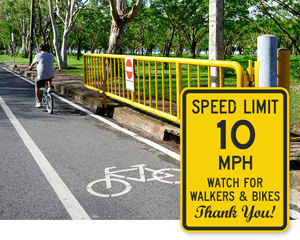 Bicycle Speed Limit 15Mph Sign