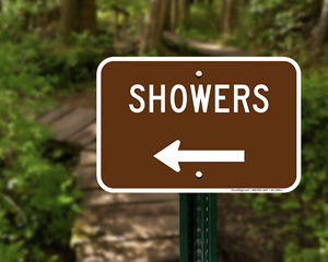 Campground Shower Directional Sign