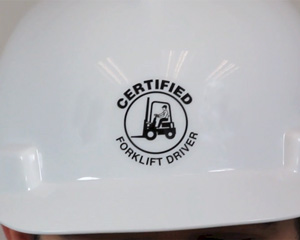 Certified Forklift Driver Hard Hat Decal