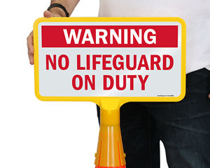 Cone Boss No Lifeguard Signs