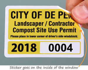 Contractor parking permit sticker