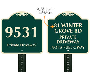 Custom address sign for driveway