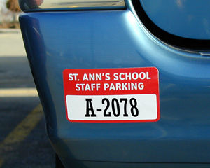 Custom parking permit bumper stickers