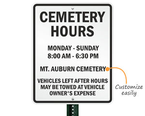 Custom cemetery sign