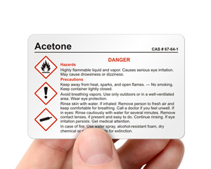 Acetone Ghs Label