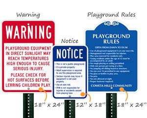 Custom Playground Signs Sizes