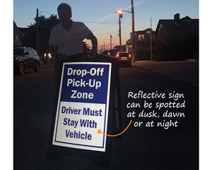 Reflective Prortable Drop Off Sign
