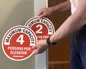 Elevator capacity signs for safe social distancing