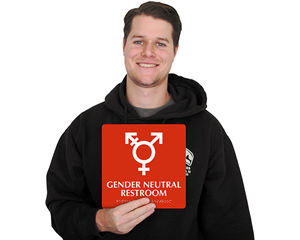 Gender Neutral Red Sign