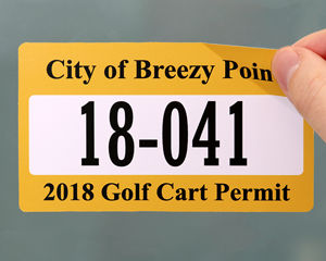 Golf cart permit