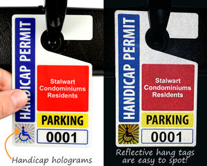 Hologram parking hang tag permits