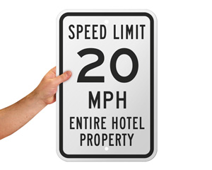 Hotel Speed Limit Road Traffic Signs