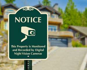 Night vision security camera designer sign