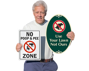 No dog poop signs