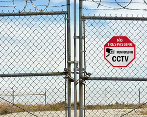 No Trespassing, Monitored By CCTV Sign