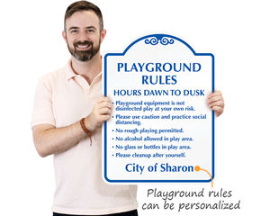 Personalized Playground rules sign