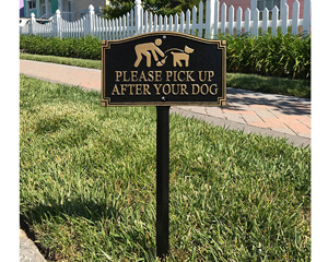 Pick up after your dog sign