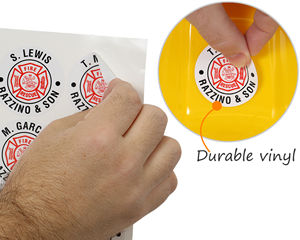 Print your own custom hard hat stickers