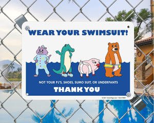 Wear Swimwear Required Sign