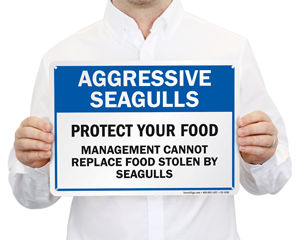 Protect your food from seagulls sign