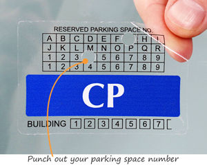 Punch out parking space permit decal