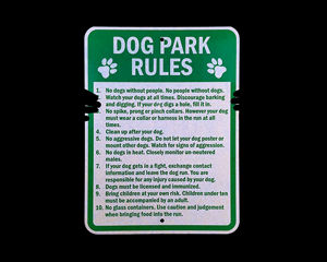 Reflective Dog Park Rules Signs