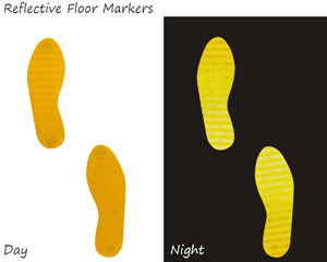 Reflective footprints can be spotted at night