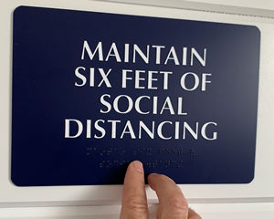 Social distancing ada braille signs