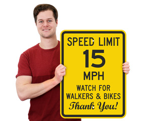 Bicycle Speed Limit 10Mph Sign